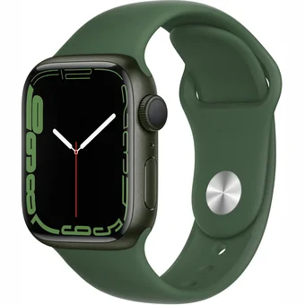 Viedpulkstenis Apple Watch Series 7 GPS 41mm Green Aluminium Case with Clover Sport Band [Mazlietots]