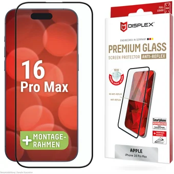 Viedtālruņa ekrāna aizsargs Apple iPhone 16 Pro Max Premium Glass Screen Protector Anti-Reflex By Displex