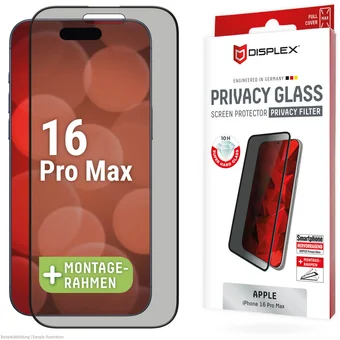 Viedtālruņa ekrāna aizsargs Apple iPhone 16 Pro Max Privacy Glass Screen Protector By Displex