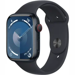Viedpulksteņi Apple Watch Series 9 GPS + Cellular 45mm Midnight Aluminium Case with Midnight Sport Band - M/L