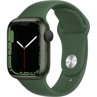 Viedpulkstenis Apple Watch Series 7 GPS 41mm Green Aluminium Case with Clover Sport Band