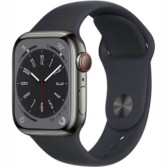 Viedpulkstenis Apple Watch Series 8 GPS + Cellular 41mm Graphite Stainless Steel Case with Midnight Sport Band