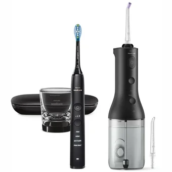 Elektriskās zobu birstes Philips Sonicare Cordless Power Flosser DiamondClean 9000 HX3886/43