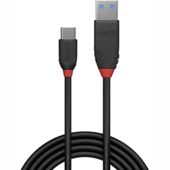 Lādētāji, kabeļi un adapteri Lindy USB-A to USB-C 1m Black