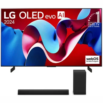 Televizors LG 42" UHD OLED evo C4 Smart OLED42C41LA + Soundbars LG S40T Komplekts