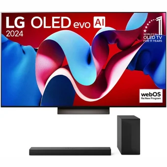 Televizors LG 65" UHD OLED evo C4 Smart OLED65C41LA + Soundbars LG S60T Komplekts