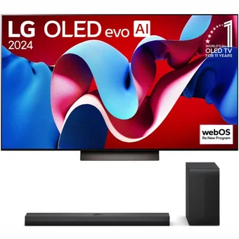 Televizors LG 77" UHD OLED evo C4 Smart OLED77C41LA + Soundbars LG S70TY Komplekts