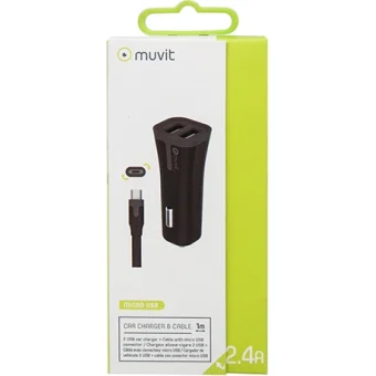 Muvit 2xUSB 2.4A + cable microUSB