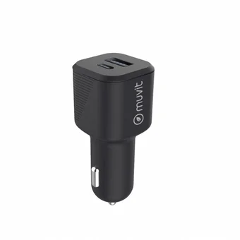 Muvit Travel Charger Car Charger PD USB 20W+ QC 3.0 18W By Muvit Black