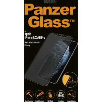 Viedtālruņa ekrāna aizsargs Apple iPhone X/Xs/11 Pro Tempered glass with Privacy filter by PanzerGlass