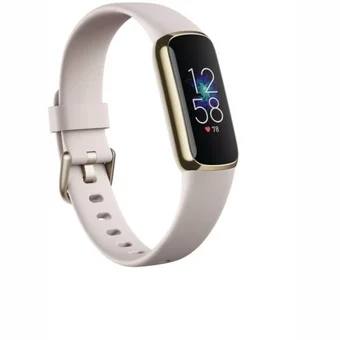 Fitnesa aproce Fitbit Luxe Lunar White / Soft Gold Stainless Steel [Mazlietots]
