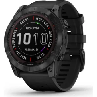Viedpulkstenis Garmin Fenix 7X Sapphire Solar Black DLC Titanium with Black Band
