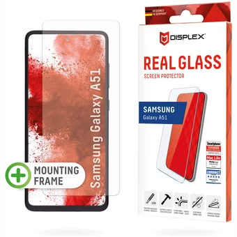 Viedtālruņa ekrāna aizsargs Samsung Galaxy A51 Real Glass 2D By Displex Transparent