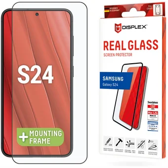 Viedtālruņa ekrāna aizsargs Samsung Galaxy S24 Full Cover 3D Glass By Displex Black