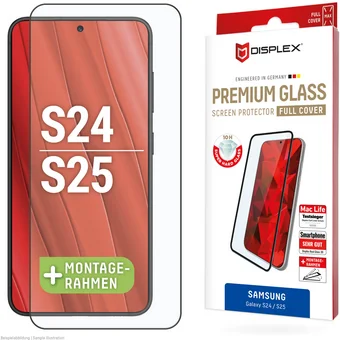 Viedtālruņa ekrāna aizsargs Samsung Galaxy S24/S25 Full Cover Premium Screen Protector By Displex