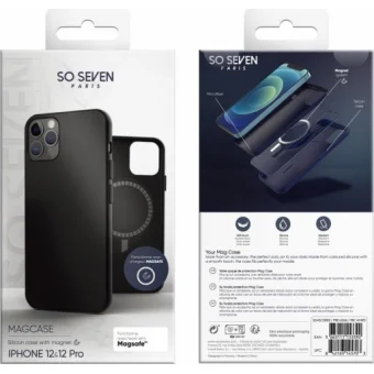 Apple iPhone 12/12 Pro Silicone Mag Cover By So Seven Black