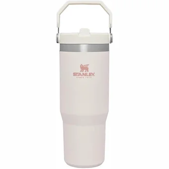 Termokrūze ar salmiņu Stanley The IceFlow Flip Straw Tumbler 0.89l Rose Quartz