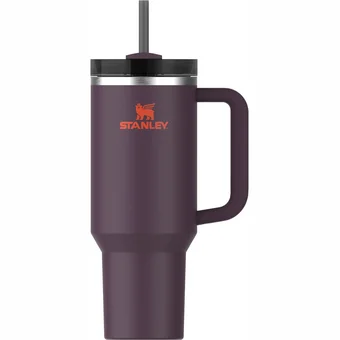 Termokrūze ar salmiņu Stanley The Quencher H2.O FlowState Tumbler 1.18l Tumši Violeta