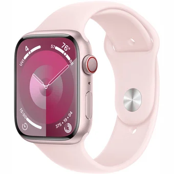 Viedpulkstenis Apple Watch Series 9 GPS + Cellular 45mm Pink Aluminium Case with Light Pink Sport Band - S/M