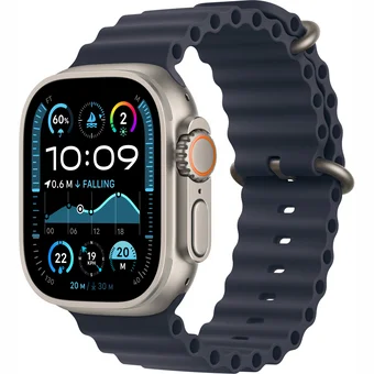 Viedpulkstenis Apple Watch Ultra 2 GPS + Cellular 49mm Natural Titanium Case with Navy Ocean Band