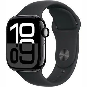 Viedpulkstenis Apple Watch Series 10 GPS 42mm Jet Black Aluminium Case with Black Sport Band - S/M