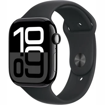 Viedpulkstenis Apple Watch Series 10 GPS 46mm Jet Black Aluminium Case with Black Sport Band - M/L