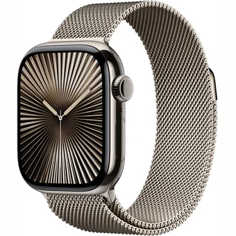 Viedpulkstenis Apple Watch Series 10 GPS + Cellular 42mm Natural Titanium Case with Natural Milanese Loop