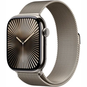 Viedpulkstenis Apple Watch Series 10 GPS + Cellular 46mm Natural Titanium Case with Natural Milanese Loop - M/L