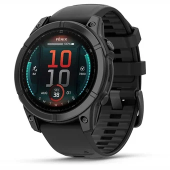 Viedpulkstenis Garmin fenix E 47mm Slate grey steel with Black silicone band