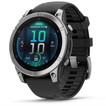 Viedpulkstenis Garmin fenix E 47mm Stainless steel with Black silicone band