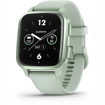 Viedpulkstenis Garmin Venu Sq 2 Metallic Mint Aluminium Bezel with Cool Mint Case and Silicone Band