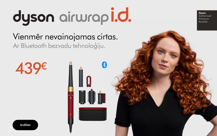 Dyson Airwrap i.d. matu veidotājs ar uzgaļiem un Bluetooth bezvadu tehnoloģiju par 439 €.