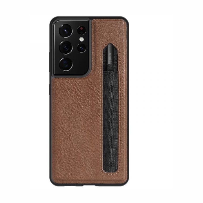 Telefona vāciņi un maciņi Samsung Galaxy S21 Ultra Aoge Leather Case by Nillkin Brown