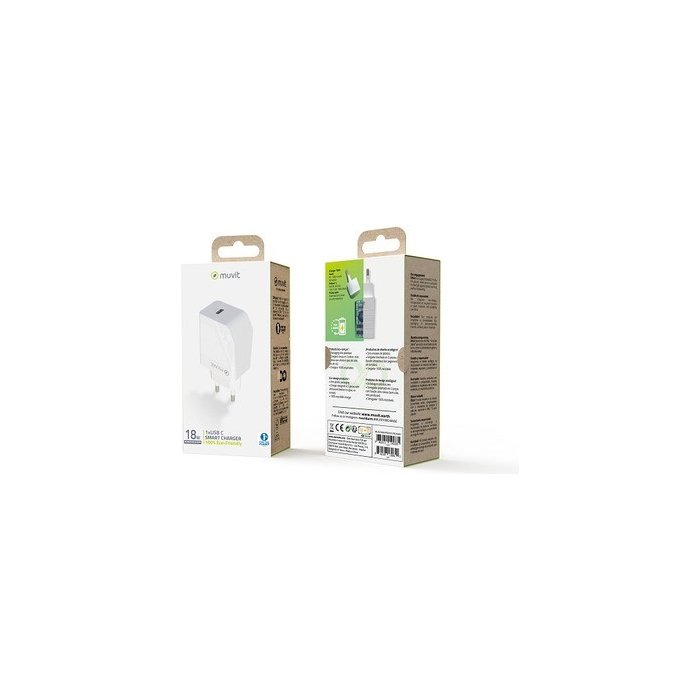 Muvit Travel charger USB Type-c white 18W