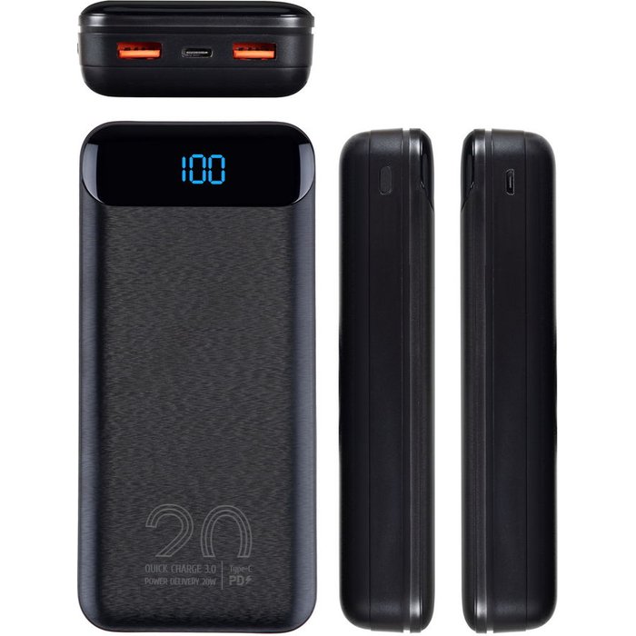 Akumulators (Power bank) Rivacase VA2580 20000mAh Black