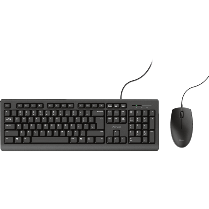 Klaviatūra Trust TKM-250 Keyboard and Mouse Black ENG