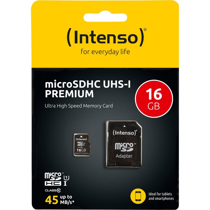 Intenso microSD Card UHS-I Premium Class 10 16GB