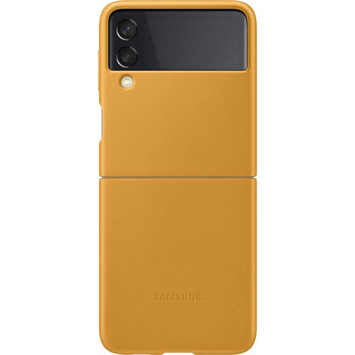 Samsung Galaxy Flip3 Leather Cover Mustard