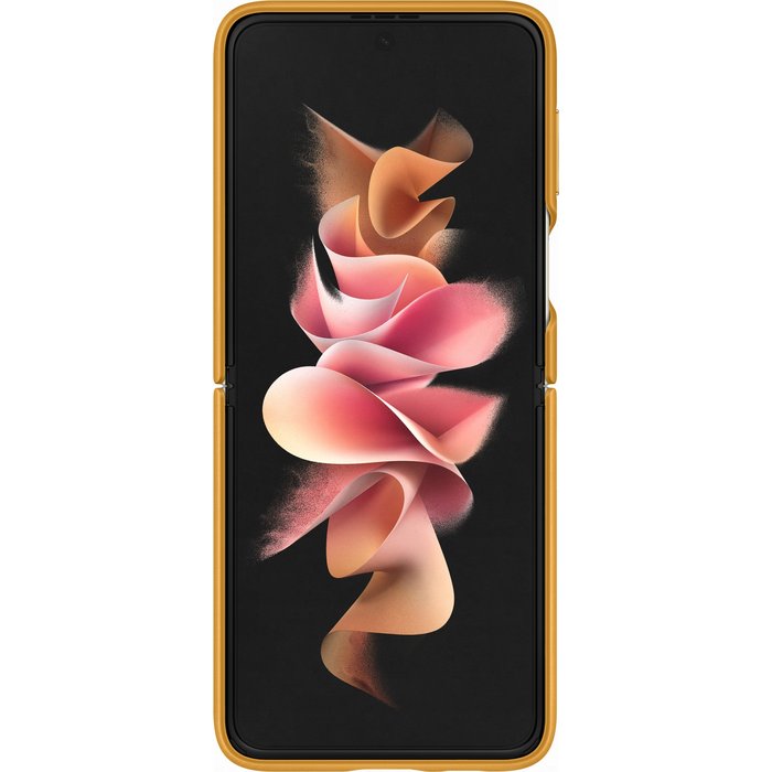 Samsung Galaxy Flip3 Leather Cover Mustard