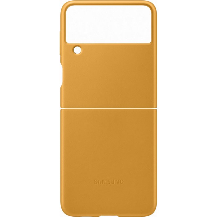 Samsung Galaxy Flip3 Leather Cover Mustard