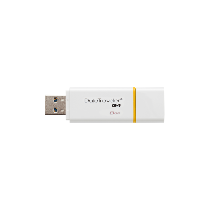 USB zibatmiņa USB zibatmiņa Kingston DataTraveler G4 8GB, White/Yellow
