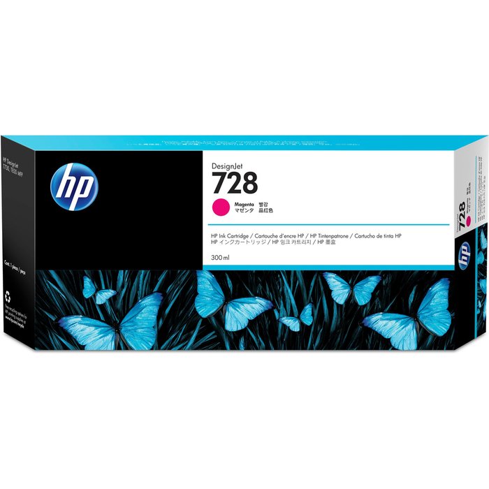 Printeru izejmateriāli HP 728 300-ml Magenta DesignJet Ink Cartridge
