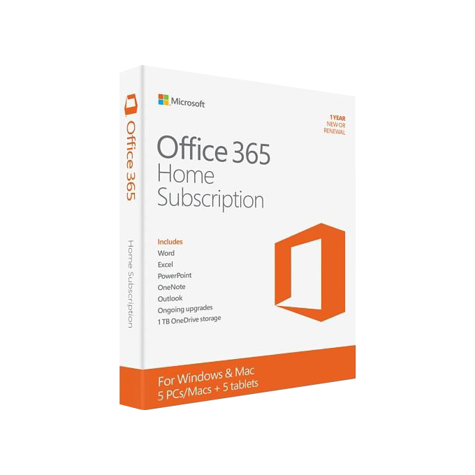 Programmatūra Microsoft Office 365 Home Full packaged (6GQ-00684)