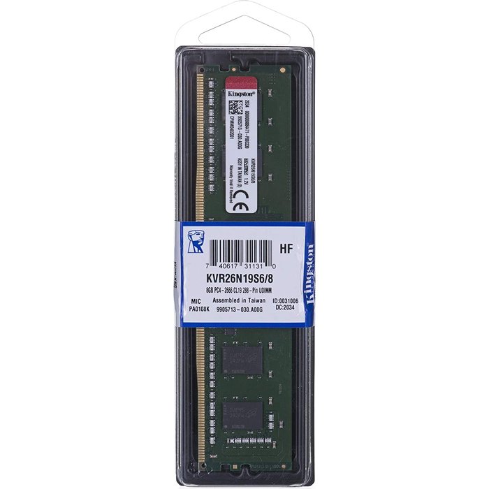 Operatīvā atmiņa (RAM) Kingston 8GB 2666MHz DDR4 KVR26N19S6/8