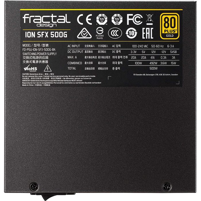 Fractal Design PSU ION SFX Gold 500W FD-PSU-ION-SFX-500G-BK-EU