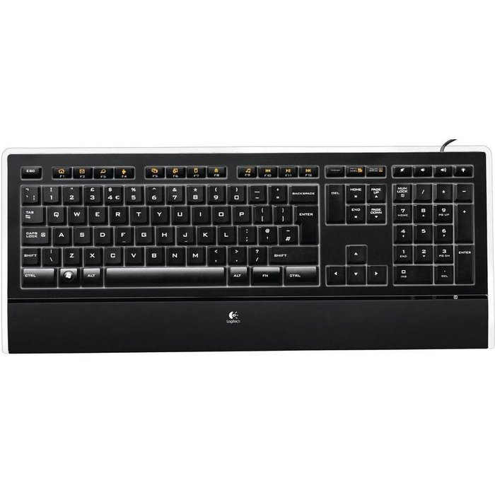 Klaviatūras Logitech Illuminated K740 UK Black