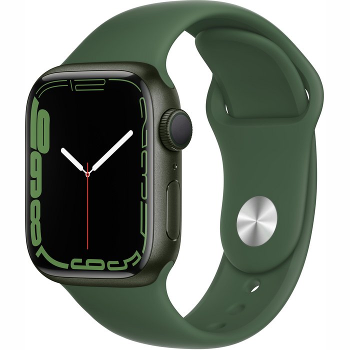 Viedpulksteņi Apple Watch Series 7 GPS 41mm Green Aluminium Case with Clover Sport Band [Mazlietots]