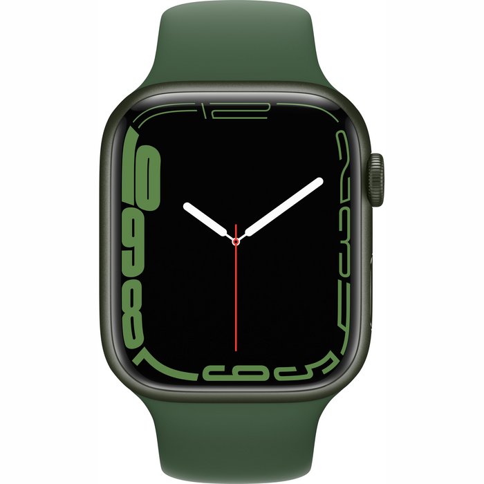 Viedpulkstenis Apple Watch Series 7 GPS 45mm Green Aluminium Case with Clover Sport Band [Mazlietots]