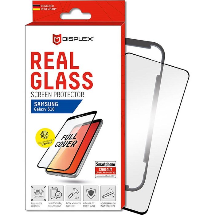 Viedtālruņa ekrāna aizsargs Ekrāna aizsargs Samsung Galaxy S10+ Real 3D Glass By Displex