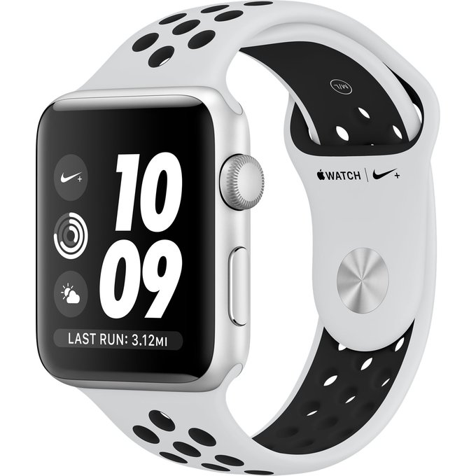 Viedpulkstenis Viedpulkstenis Apple Watch Nike+ Series 3 42mm Silver, Pure Platinum/Black Band